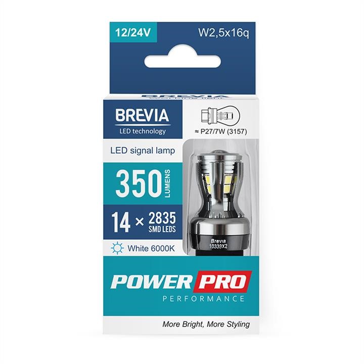 Brevia 10339X2 LED car lamp Brevia PowerPro P27/7W (3157) 350Lm 14x2835SMD 12/24V CANbus, 2 pcs. 10339X2