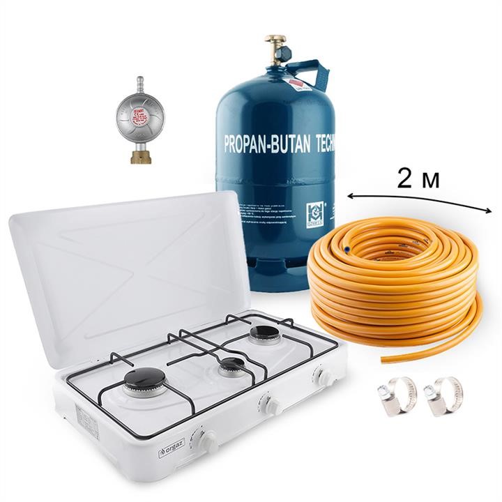 Orgaz NC00730 Gas Kit: GZWM 12.3L Cylinder, Reducer, Hose, Portable Stove OR-301, Clamps NC00730