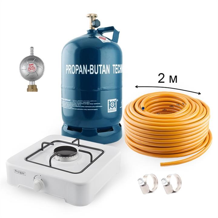 Orgaz NC00710 Gas Kit: GZWM 12.3L Cylinder, Reducer, Hose, Portable Stove OR-101, Clamps NC00710