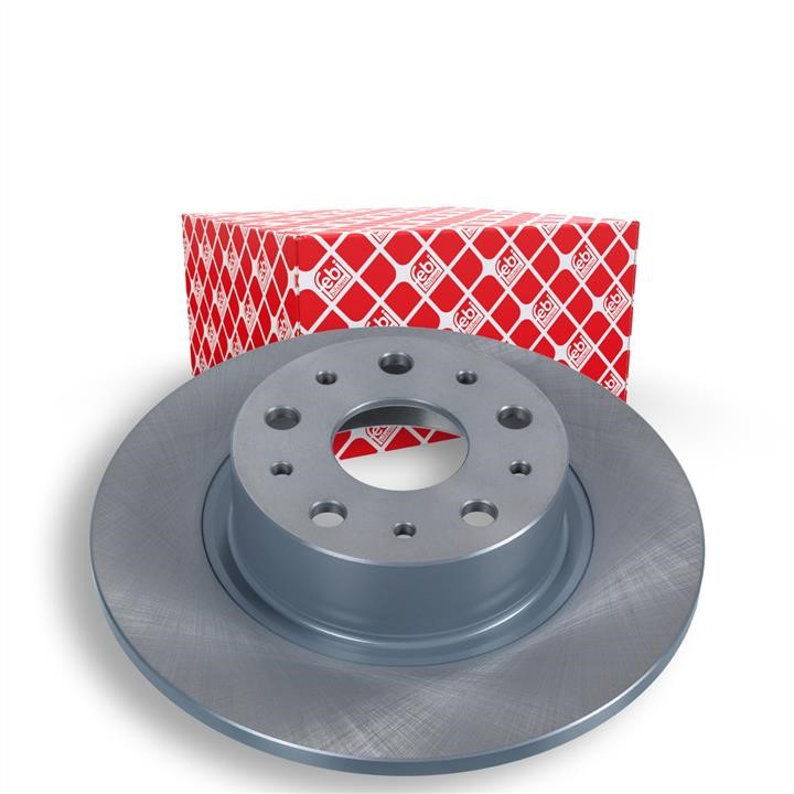 Rear brake disc, non-ventilated febi 14166