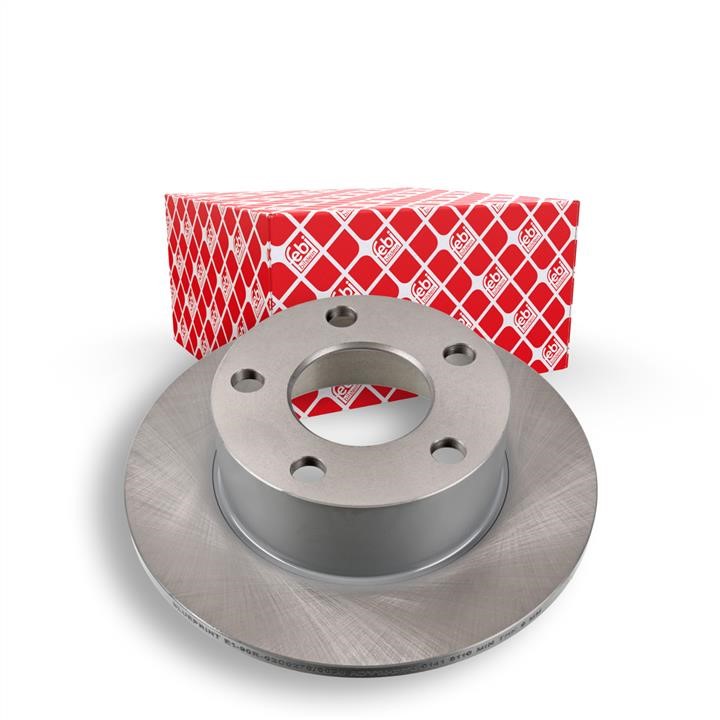 Rear brake disc, non-ventilated febi 09075