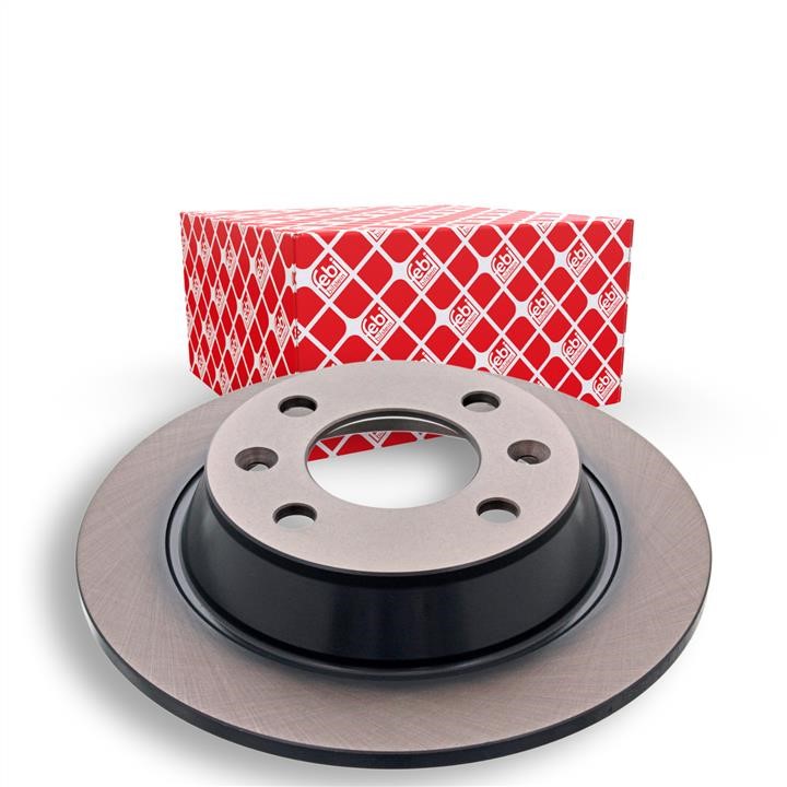 Rear brake disc, non-ventilated febi 10789