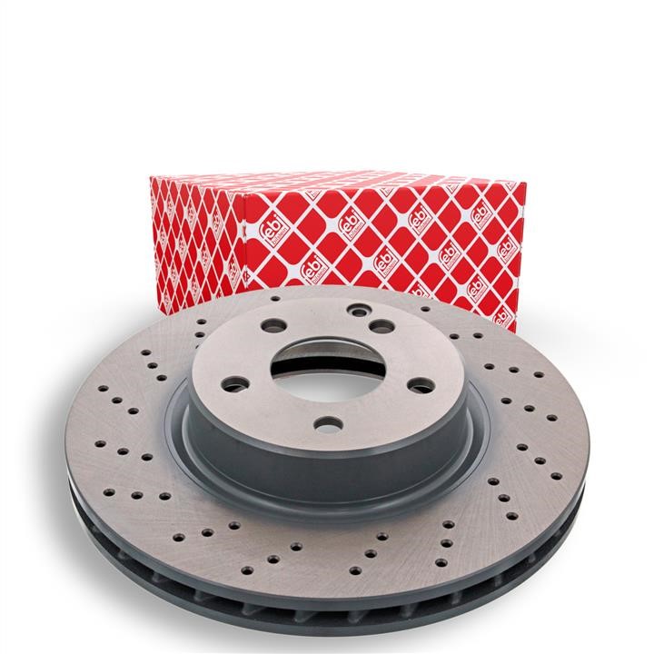 Front brake disc ventilated febi 43989