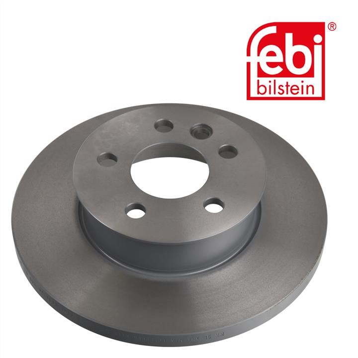 Unventilated front brake disc febi 17826