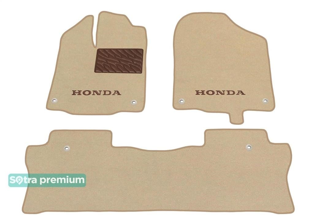 Sotra 05460-CH-BEIGE The carpets of the Sotra interior are two-layer Premium beige for Honda Pilot (mkIII) 2016-, set 05460CHBEIGE