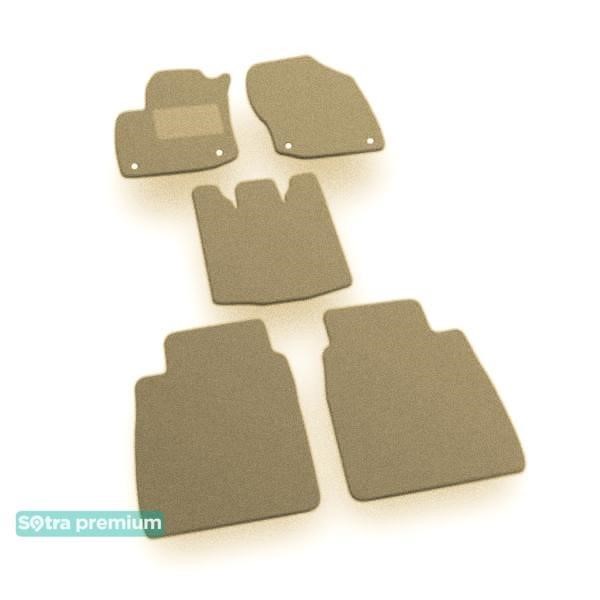 Sotra 05478-CH-BEIGE The carpets of the Sotra interior are two-layer Premium beige for Honda Civic (mkIX)(FK)(hatchback)(petrol) 2011-2017, set 05478CHBEIGE
