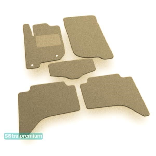 Sotra 05503-CH-BEIGE The carpets of the Sotra interior are two-layer Premium beige for Mitsubishi L200 (mkIV) (mounts at different levels) 2005-2015, set 05503CHBEIGE