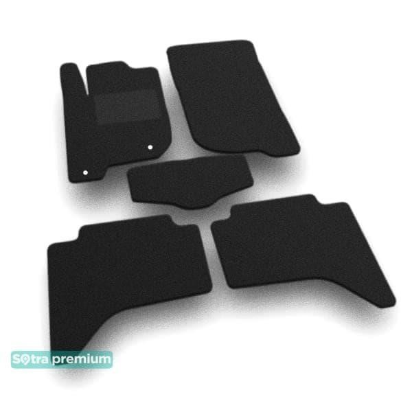 Sotra 05503-CH-BLACK The carpets of the Sotra interior are two-layer Premium black for Mitsubishi L200 (mkIV) (mounts at different levels) 2005-2015, set 05503CHBLACK