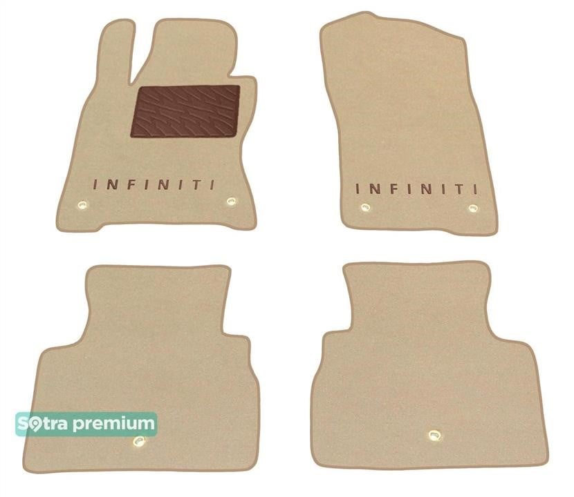 Sotra 07710-CH-BEIGE The carpets of the Sotra interior are two-layer Premium beige for Infiniti Q60 (mkI) 2016-2022, set 07710CHBEIGE