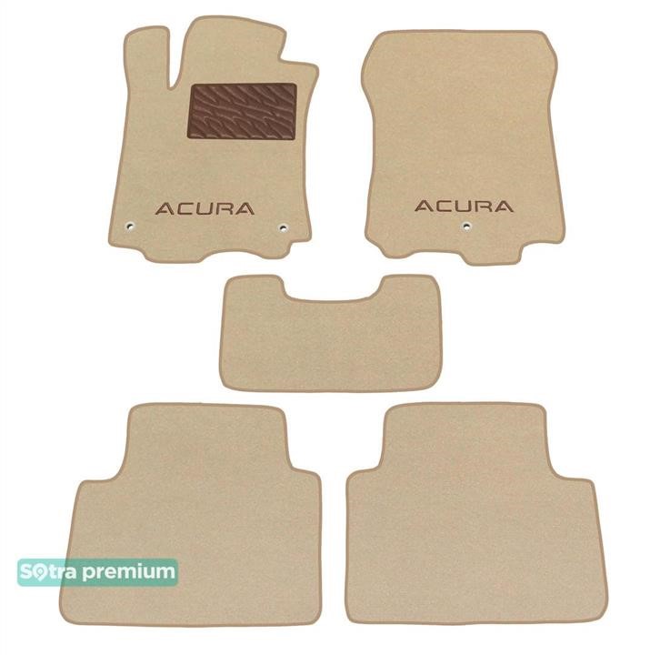 Sotra 07644-CH-BEIGE The carpets of the Sotra interior are two-layer Premium beige for Acura TLX (mkI) 2014-2020, set 07644CHBEIGE