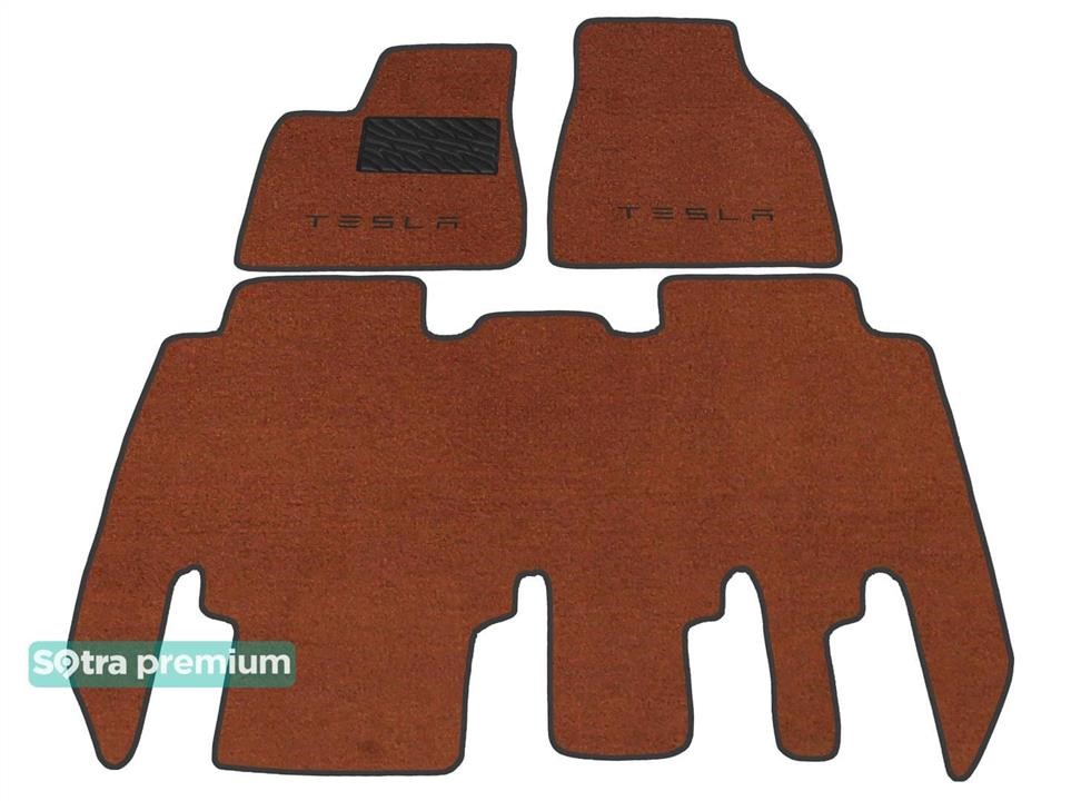 Sotra 07944-CH-TERRA The carpets of the Sotra interior are two-layer Premium terracotta for Tesla Model X (mkI) (5 seats) (1st-2nd row) 2016-, set 07944CHTERRA