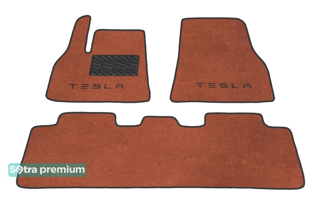 Sotra 09361-CH-TERRA The carpets of the Sotra interior are two-layer Premium terracotta for Tesla Model Y (mkI) 2020-, set 09361CHTERRA
