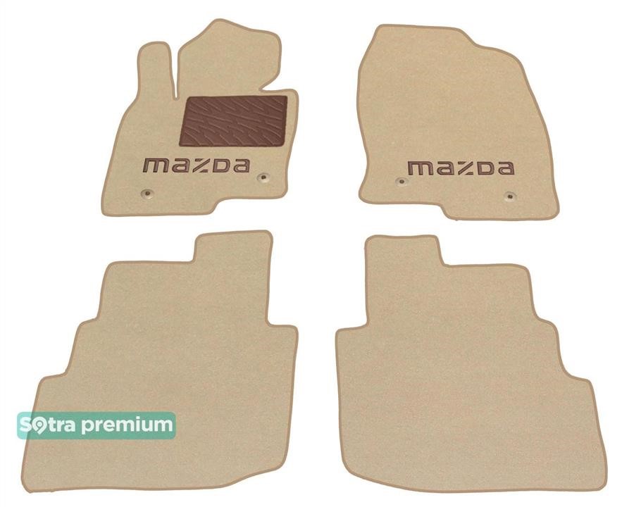 Sotra 90224-CH-BEIGE The carpets of the Sotra interior are two-layer Premium beige for Mazda CX-9 (mkII) (1-2 row) 2016-, set 90224CHBEIGE