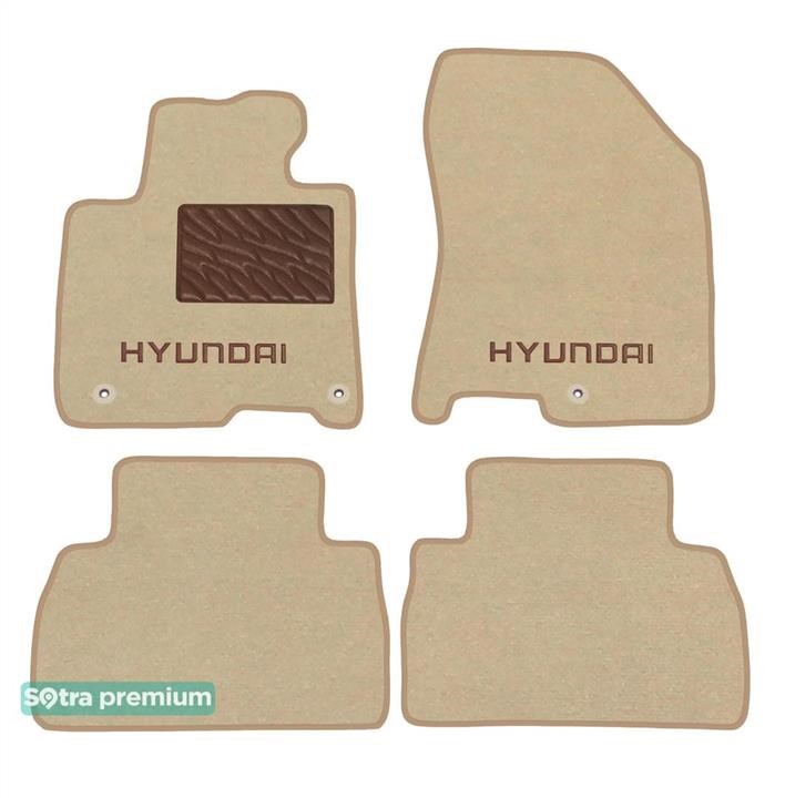 Sotra 90449-CH-BEIGE The carpets of the Sotra interior are two-layer Premium beige for Hyundai Santa Fe (mkIV) 2018-2020, set 90449CHBEIGE