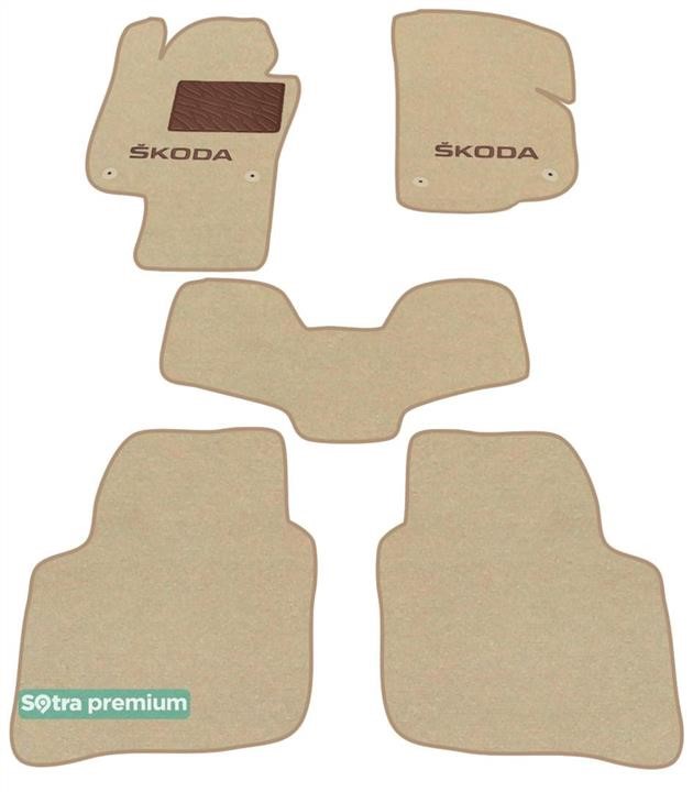 Sotra 90665-CH-BEIGE The carpets of the Sotra interior are two-layer Premium beige for Skoda Superb (mkII)(B6) (with electrically adjustable seats) 2008-2015, set 90665CHBEIGE