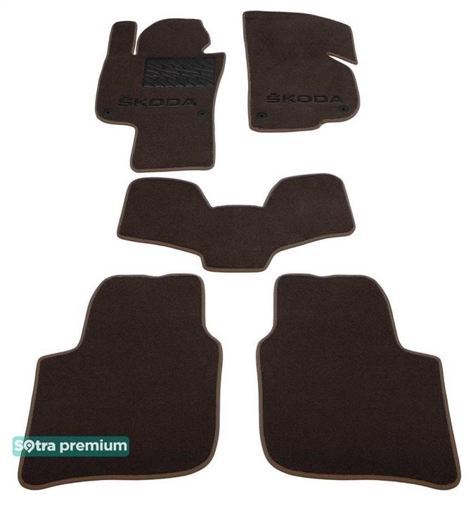 Sotra 90665-CH-CHOCO The carpets of the Sotra interior are two-layer Premium brown for Skoda Superb (mkII)(B6) (with electrically adjustable seats) 2008-2015, set 90665CHCHOCO