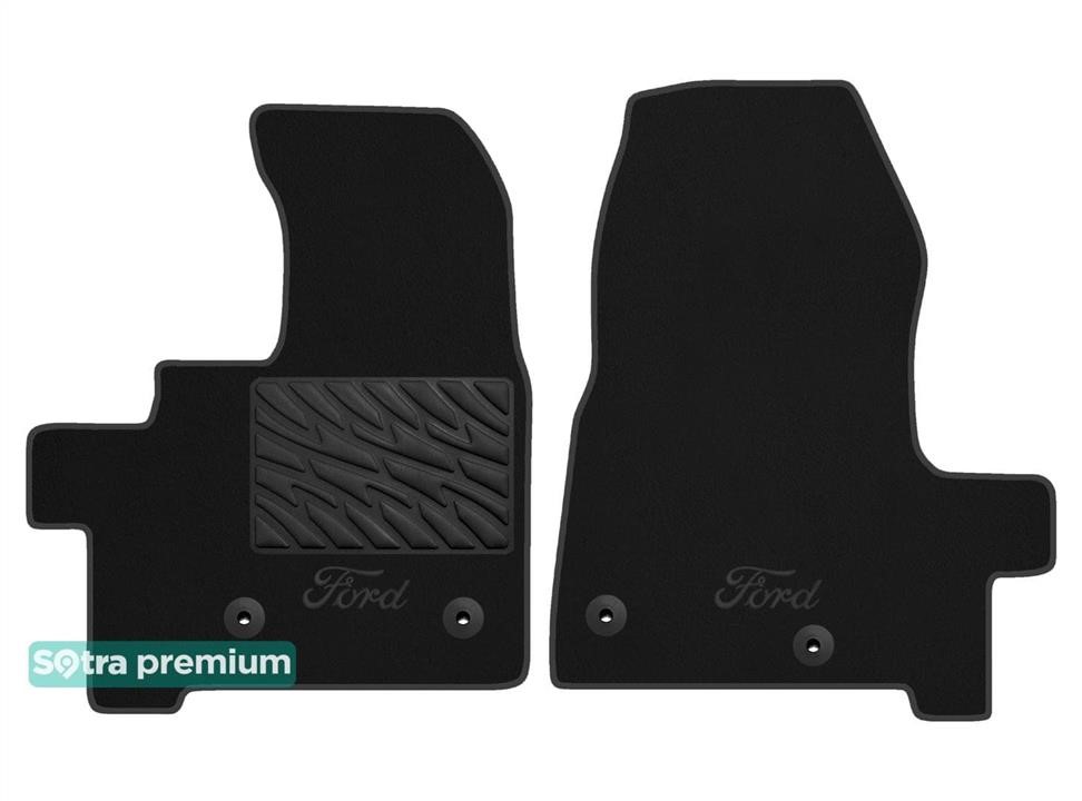 Sotra 90767-CH-BLACK The carpets of the Sotra interior are two-layer Premium black for Ford Transit Custom (mkI) (truck or combi) (1 row) 2018- automatic transmission, set 90767CHBLACK