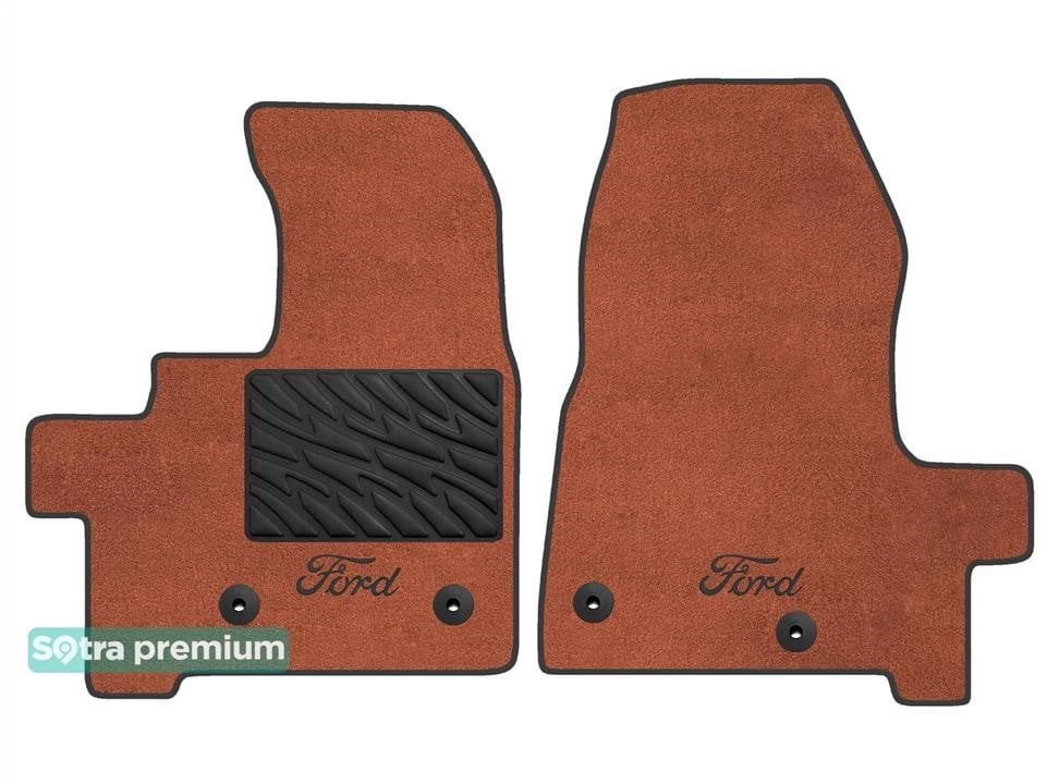 Sotra 90767-CH-TERRA The carpets of the Sotra interior are two-layer Premium terracotta for Ford Transit Custom (mkI) (truck or combi) (1 row) 2018- automatic transmission, set 90767CHTERRA