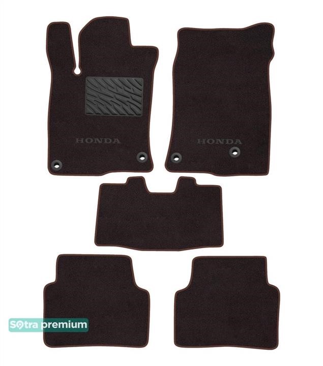 Sotra 90805-CH-CHOCO The carpets of the Sotra interior are two-layer Premium brown for Honda Civic (mkX) 2015-2021, set 90805CHCHOCO
