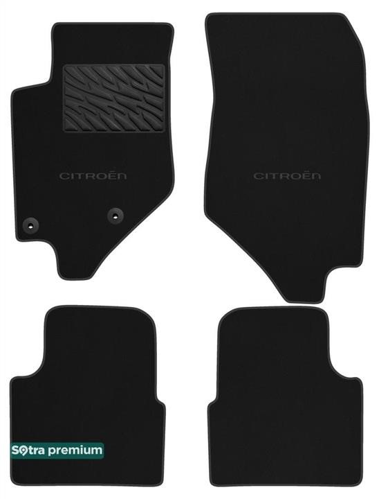 Sotra 90777-CH-BLACK The carpets of the Sotra interior are two-layer Premium black for Citroen C4 (mkIII) (not electric) 2020-, set 90777CHBLACK