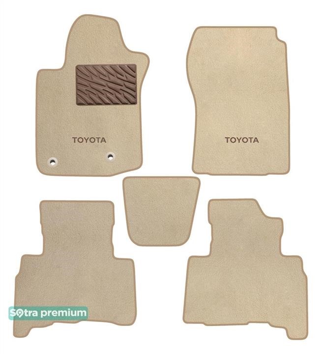Sotra 90778-CH-BEIGE The carpets of the Sotra interior are two-layer Premium beige for Toyota Land Cruiser Prado (J150) (2 clips) 2013-, set 90778CHBEIGE