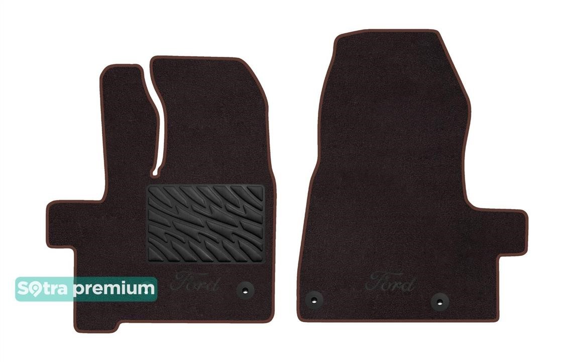 Sotra 90821-CH-CHOCO The carpets of the Sotra interior are two-layer Premium brown for Ford Transit/Tourneo Custom (mkI) (3 seats) (1 row) 2018- automatic transmission, set 90821CHCHOCO