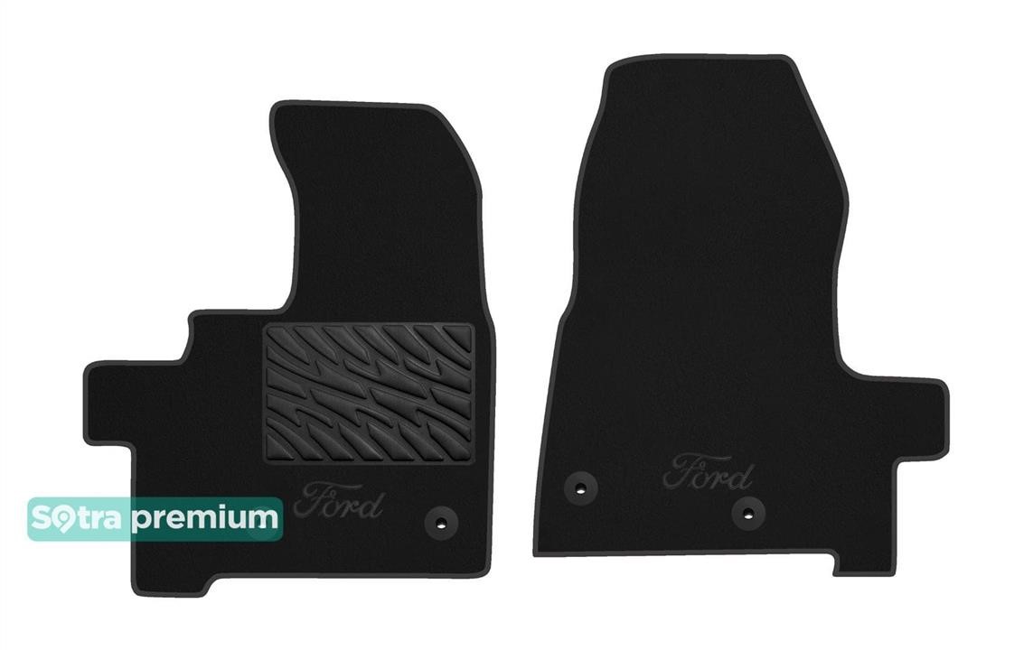 Sotra 90823-CH-BLACK The carpets of the Sotra interior are two-layer Premium black for Ford Transit/Tourneo Custom (mkI) (2 seats) (1 row) 2018- Automatic, set 90823CHBLACK