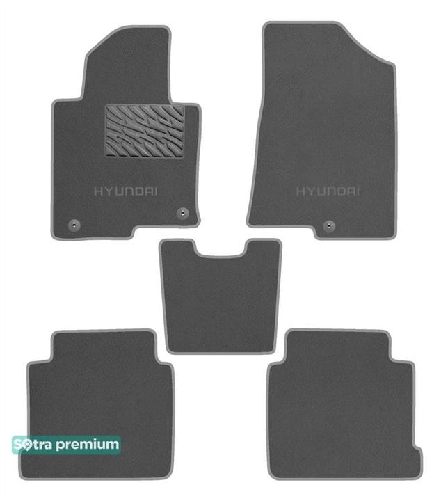 Sotra 90929-CH-GREY The carpets of the Sotra interior are two-layer Premium gray for Hyundai Sonata (mkVII) 2015-2019 (KOR), set 90929CHGREY