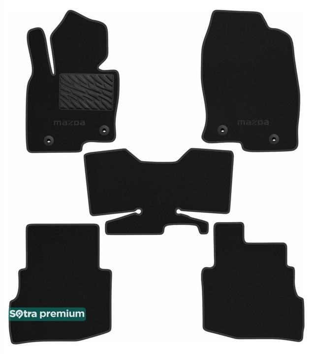 Sotra 90933-CH-BLACK The carpets of the Sotra interior are two-layer Premium black for Mazda CX-9 (mkII) (1-2 row) 2016-, set 90933CHBLACK