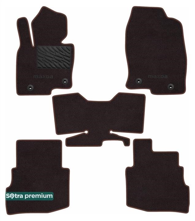 Sotra 90933-CH-CHOCO The carpets of the Sotra interior are two-layer Premium brown for Mazda CX-9 (mkII) (1-2 row) 2016-, set 90933CHCHOCO
