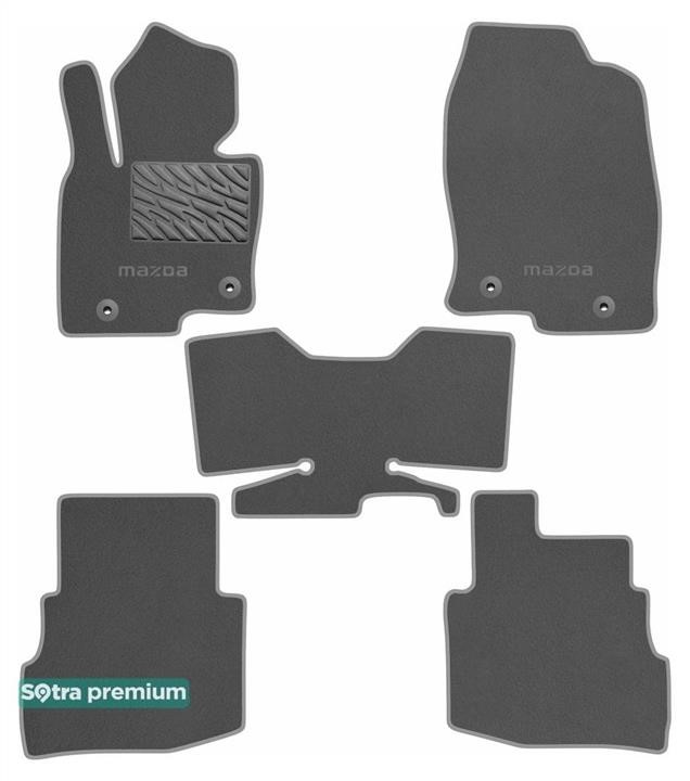Sotra 90933-CH-GREY The carpets of the Sotra interior are two-layer Premium gray for Mazda CX-9 (mkII) (1-2 row) 2016-, set 90933CHGREY