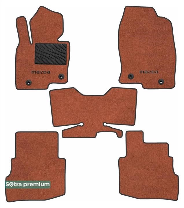 Sotra 90933-CH-TERRA The carpets of the Sotra interior are two-layer Premium terracotta for Mazda CX-9 (mkII) (1-2 row) 2016-, set 90933CHTERRA