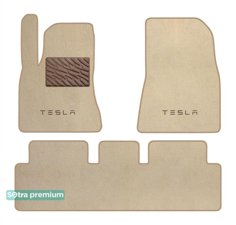 Sotra 90934-CH-BEIGE The carpets of the Sotra interior are two-layer Premium beige for Tesla Model 3 (mkI) 12/2020-, set 90934CHBEIGE