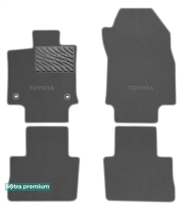 Sotra 90939-CH-GREY The carpets of the Sotra interior are two-layer Premium gray for Toyota RAV4 (mkV) (hybrid) 2018-, set 90939CHGREY