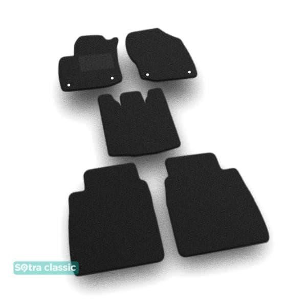 Sotra 05478-GD-BLACK The carpets of the Sotra interior are two-layer Classic black for Honda Civic (mkIX)(FK)(hatchback)(petrol) 2011-2017, set 05478GDBLACK