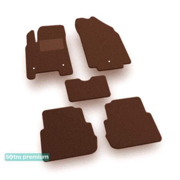Sotra 07998-CH-CHOCO The carpets of the Sotra interior are two-layer Premium brown for Chevrolet Spark (mkIII) (electric) 2013-2016, set 07998CHCHOCO