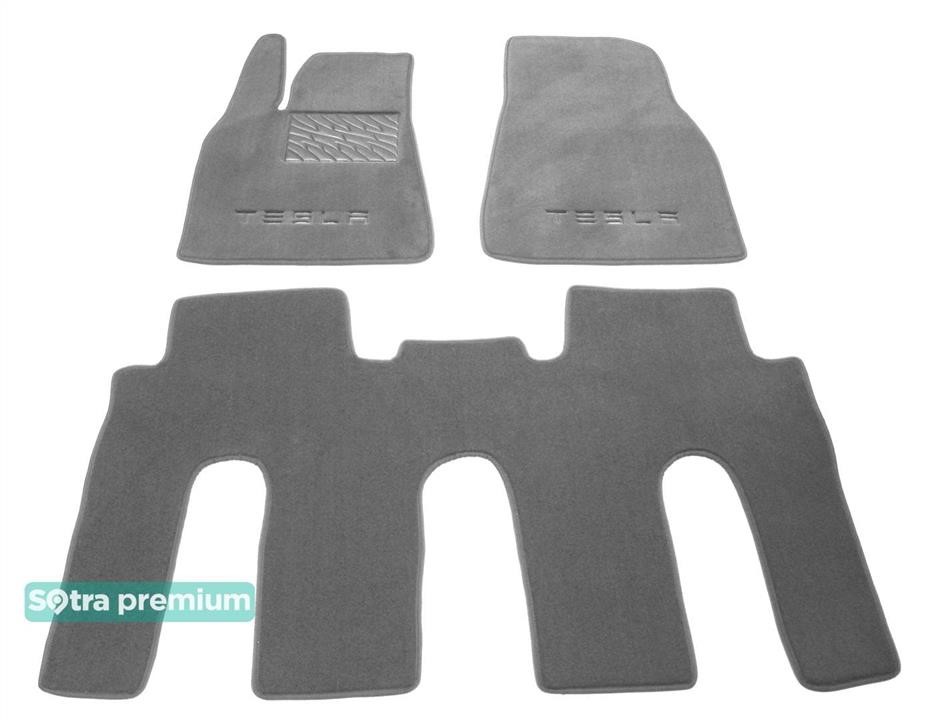 Sotra 08876-CH-GREY The carpets of the Sotra interior are two-layer Premium gray for Tesla Model X (mkI) (1-2 row) 2015 - 08/22/2017, set 08876CHGREY