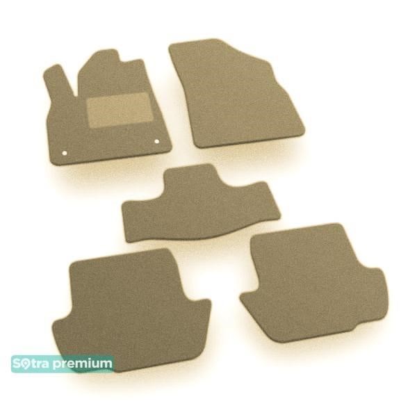 Sotra 09357-CH-BEIGE The carpets of the Sotra interior are two-layer Premium beige for Citroen DS5 (mkI) 2011-2018, set 09357CHBEIGE