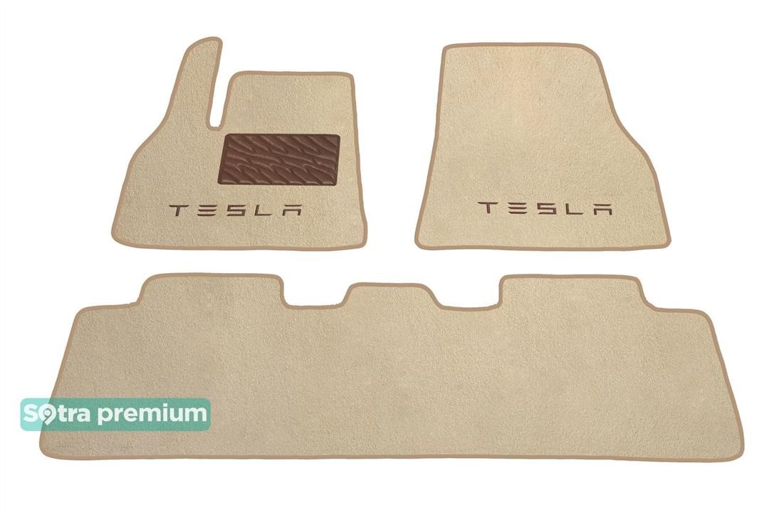 Sotra 09361-CH-BEIGE The carpets of the Sotra interior are two-layer Premium beige for Tesla Model Y (mkI) 2020-, set 09361CHBEIGE