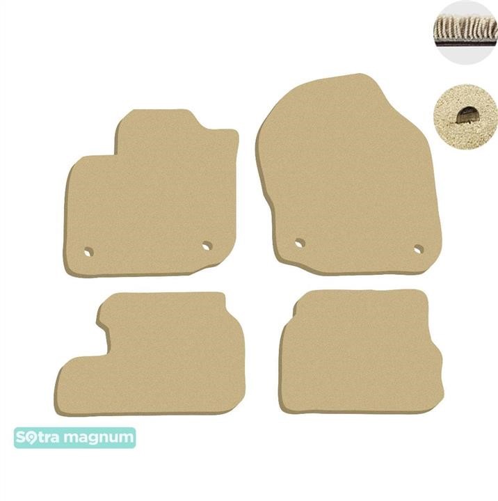 Sotra 90223-MG20-BEIGE The carpets of the Sotra interior are two-layer Magnum beige for Honda Civic (mkIX)(FK)(hatchback)(petrol) 2011-2017, set 90223MG20BEIGE