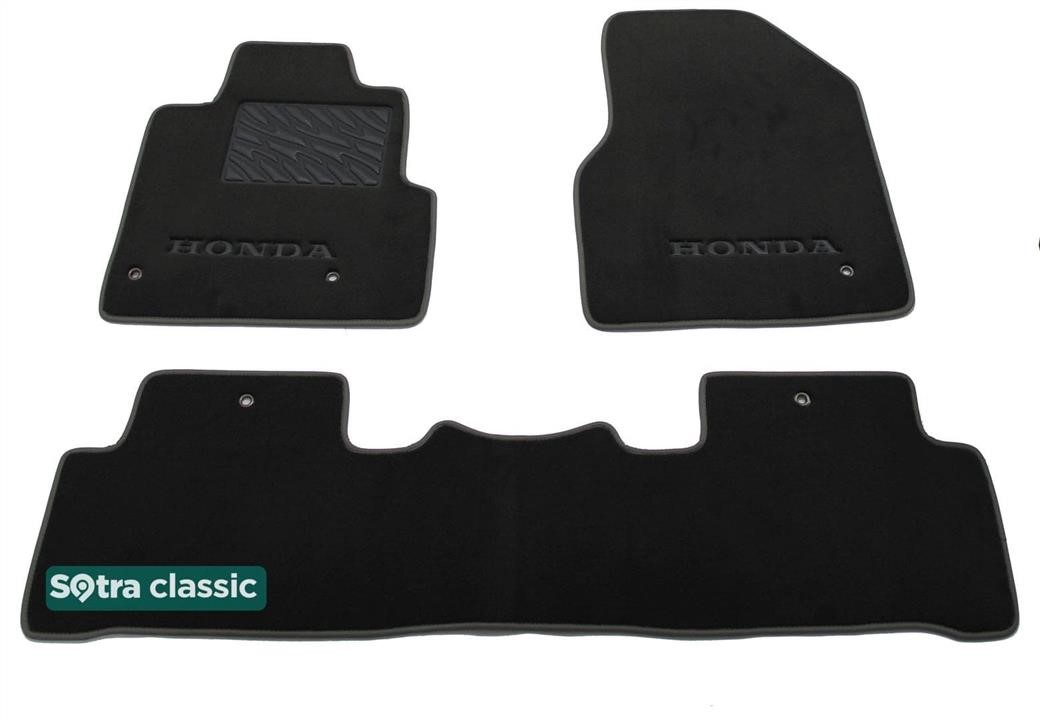 Sotra 90274-GD-GREY The carpets of the Sotra interior are two-layer Classic gray for Honda Pilot (mkII) (1-2 row) 2009-2015, set 90274GDGREY
