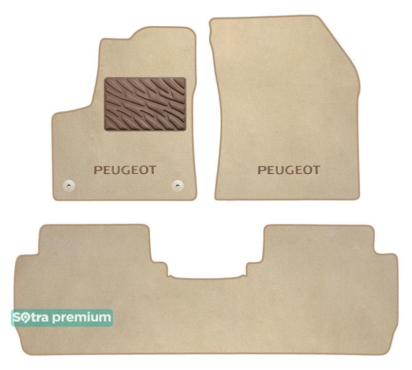Sotra 90434-CH-BEIGE The carpets of the Sotra interior are two-layer Premium beige for Peugeot 5008 (mkII) 2017-, set 90434CHBEIGE