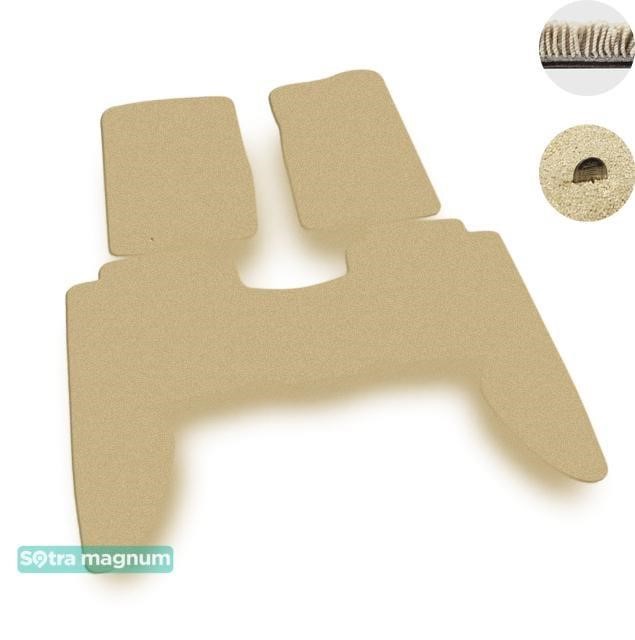 Sotra 90547-MG20-BEIGE The carpets of the Sotra interior are two-layer Magnum beige for Infiniti QX56 (mkI)(1 hook)(1-2 row) 2004-2008, set 90547MG20BEIGE