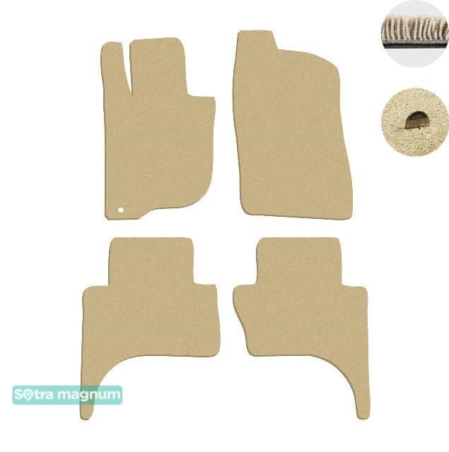 Sotra 90522-MG20-BEIGE The carpets of the Sotra interior are two-layer Magnum beige for Mitsubishi L200 (mkV) 2015-, set 90522MG20BEIGE