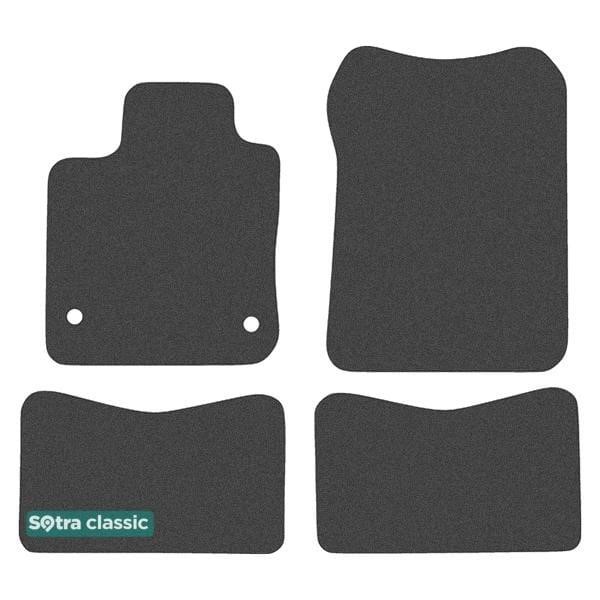 Sotra 90563-GD-BLACK The carpets of the Sotra interior are two-layer Classic black for Renault Twingo (mkII) 2007-2014, set 90563GDBLACK