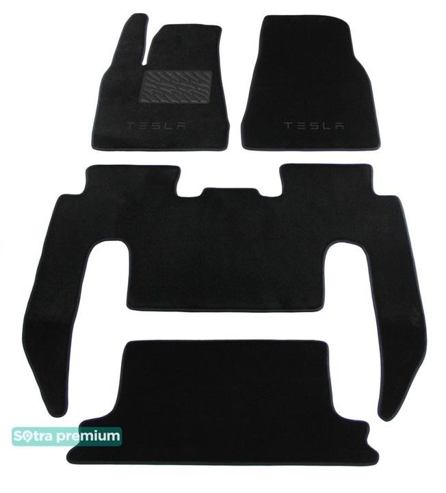 Sotra 90606-CH-BLACK The carpets of the Sotra interior are two-layer Premium black for Tesla Model X (mkI) (6 seats) (without console on row 2) (row 1-2-3) 2016-, set 90606CHBLACK