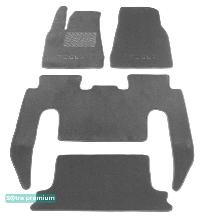 Sotra 90606-CH-GREY The carpets of the Sotra interior are two-layer Premium gray for Tesla Model X (mkI) (6 seats) (without console on row 2) (row 1-2-3) 2016-, set 90606CHGREY