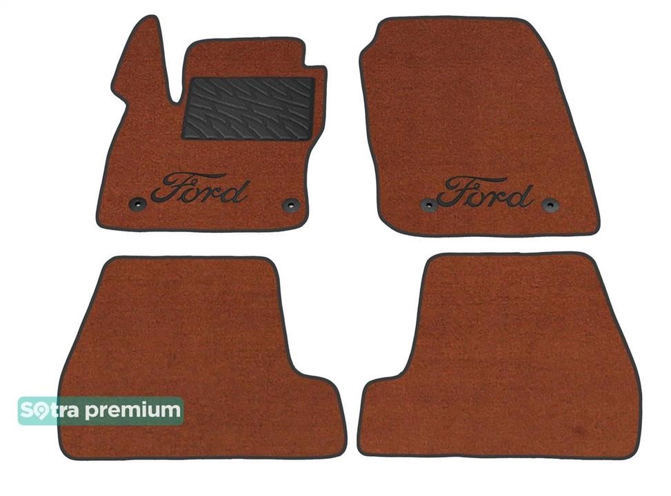 Sotra 90613-CH-TERRA The carpets of the Sotra interior are two-layer Premium terracotta for Ford Focus (mkIII) 2015-2018 (USA), set 90613CHTERRA