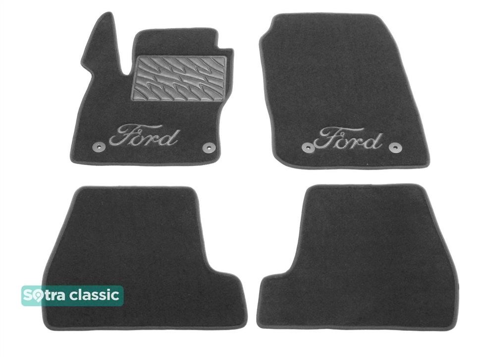 Sotra 90613-GD-GREY The carpets of the Sotra interior are two-layer Classic gray for Ford Focus (mkIII) 2015-2018 (USA), set 90613GDGREY