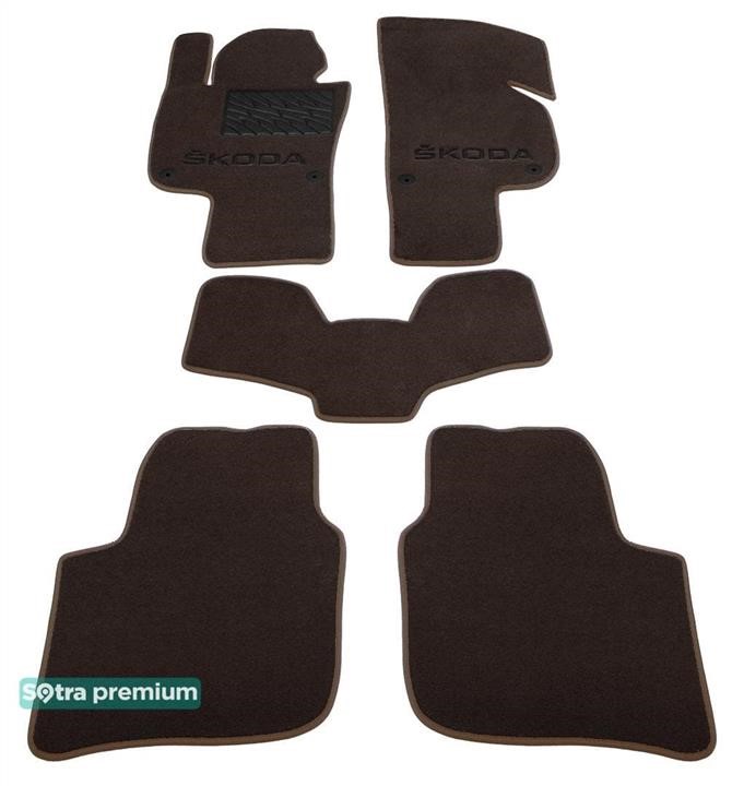 Sotra 90664-CH-CHOCO The carpets of the Sotra interior are two-layer Premium brown for Skoda Superb (mkII)(B6) (without electrically adjustable seats) 2008-2015, set 90664CHCHOCO
